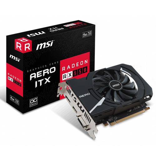 MSI Radeon RX 550 Aero ITX 4GB GDDR5 OC Graphics Card