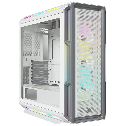 Corsair ICUE 5000T RGB Tempered Glass Mid-Tower ATX Case – White