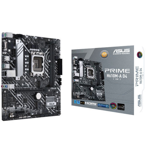 Asus Prime H610M-A D4 CSM Motherboard ( 3 WARRANTY YEARS)