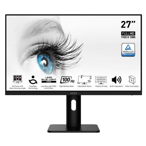 MSI Pro MP273AP 27 inch 100Hz 1ms FHD IPS Level Ultra Slim Frameless Monitor With Adjustatble Stand (3 YEARS WARRANTY)