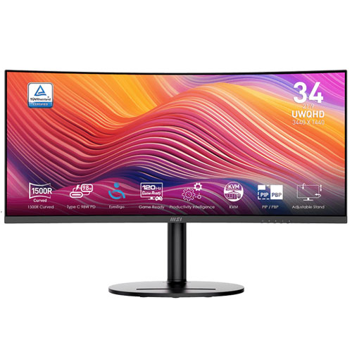 MSI Modern MD342CQP 34' Inch UWQHD (3440 X 1440) 120Hz Business & Productivity Monitor ( 3 Years Warranty)