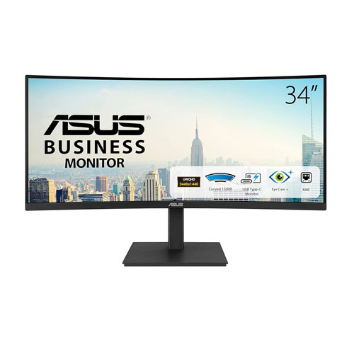 Asus VA34VCPSN 34" UWQHD (3440 X 1440) 100 Hz 1500R Curvature Frameless Business Monitor