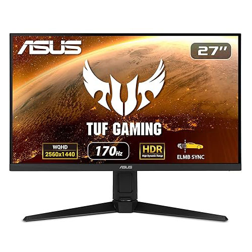 Asus TUF Gaming VG27AQL3A 27 inch WQHD (2560 x 1440) IPS 180Hz 1ms G-Sync Compatible Frameless Monitor