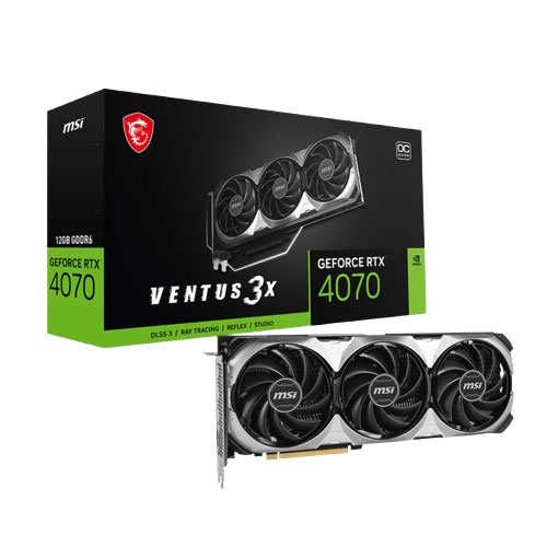 MSI Geforce RTX 4070 Ventus OC 3X E1 12GB GDDR6X Graphic Card(3 YEARS WARRANTY)