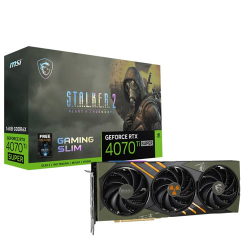 MSI Geforce RTX 4070 TI Super Gaming SLIM 16GB GDDR6X STALKER 2 EDITION Graphics Card (3 YEARS WARRANTY)